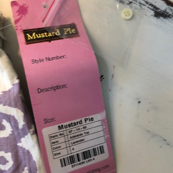 Mustard Pie Size 4 top, NWT - Picture 4 of 7